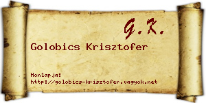 Golobics Krisztofer névjegykártya